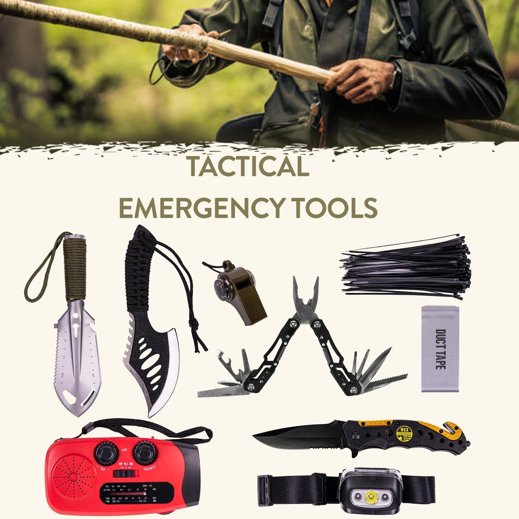 72 Hour Survival Kit Emergency Bug Out Bag with First Aid Water Filter Food and Tools 45L Tactical Backpack