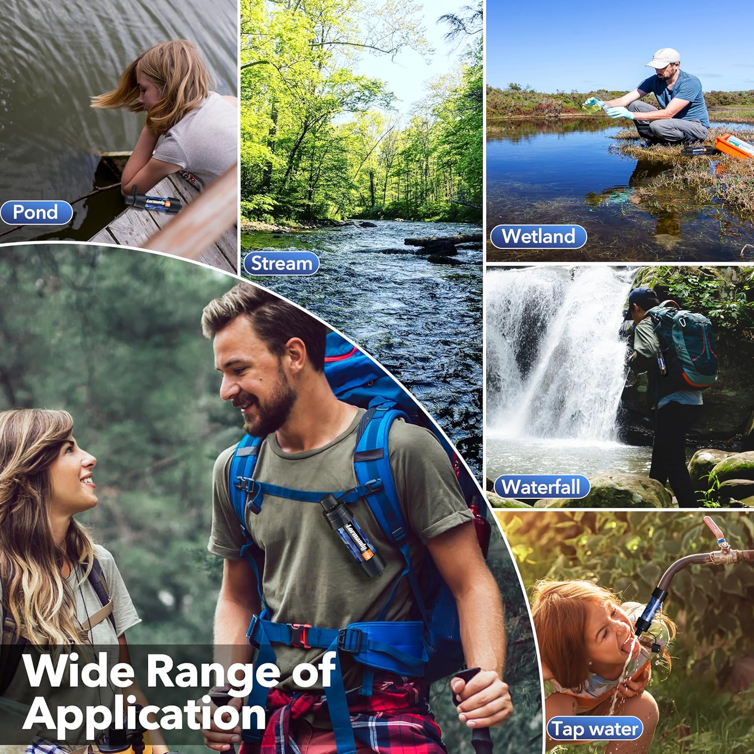 Straw Water Filter Portable Water Filtration System Personal Outdoor Emergency Water Purifier