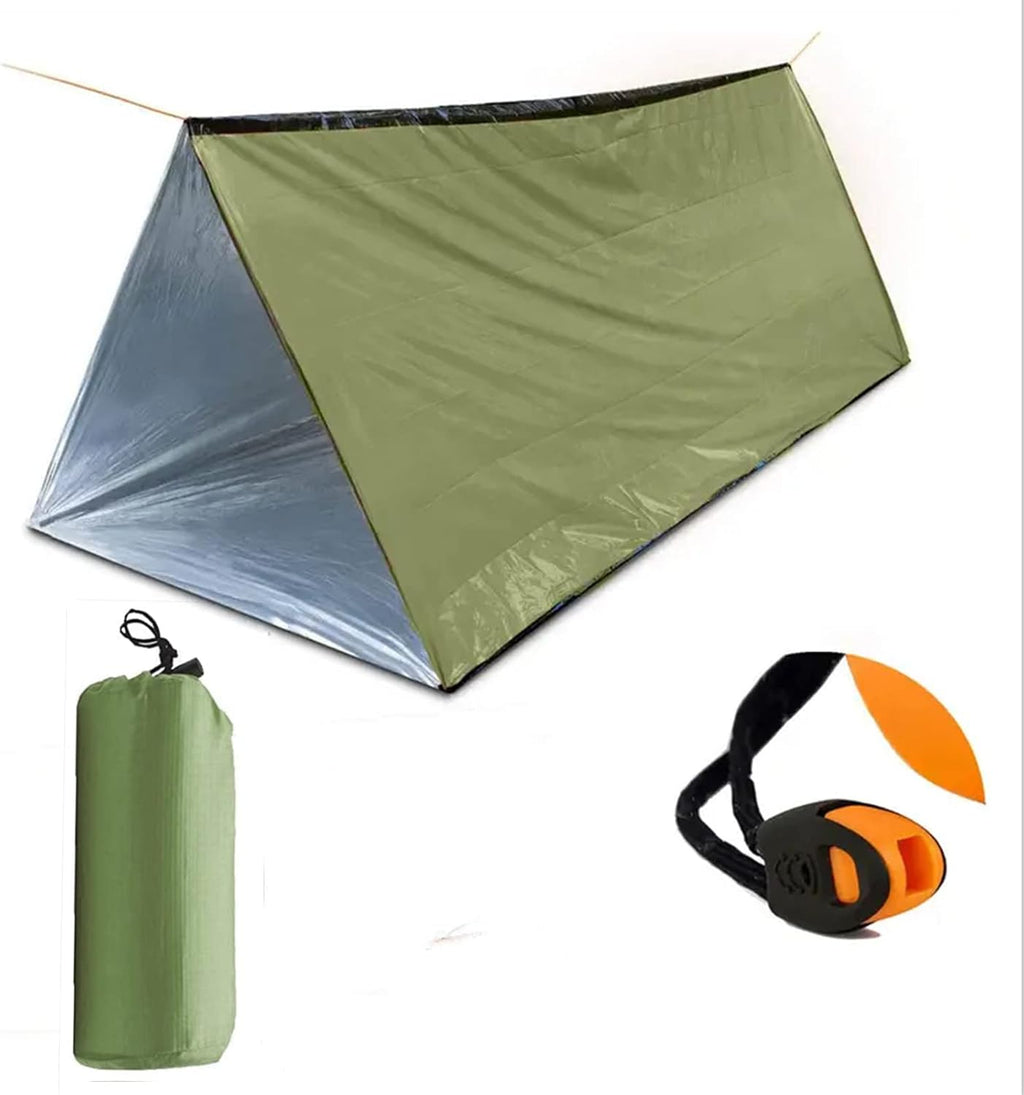 Emergency Two Person Ultralight Survival Shelter Tube Tent with Space Blanket