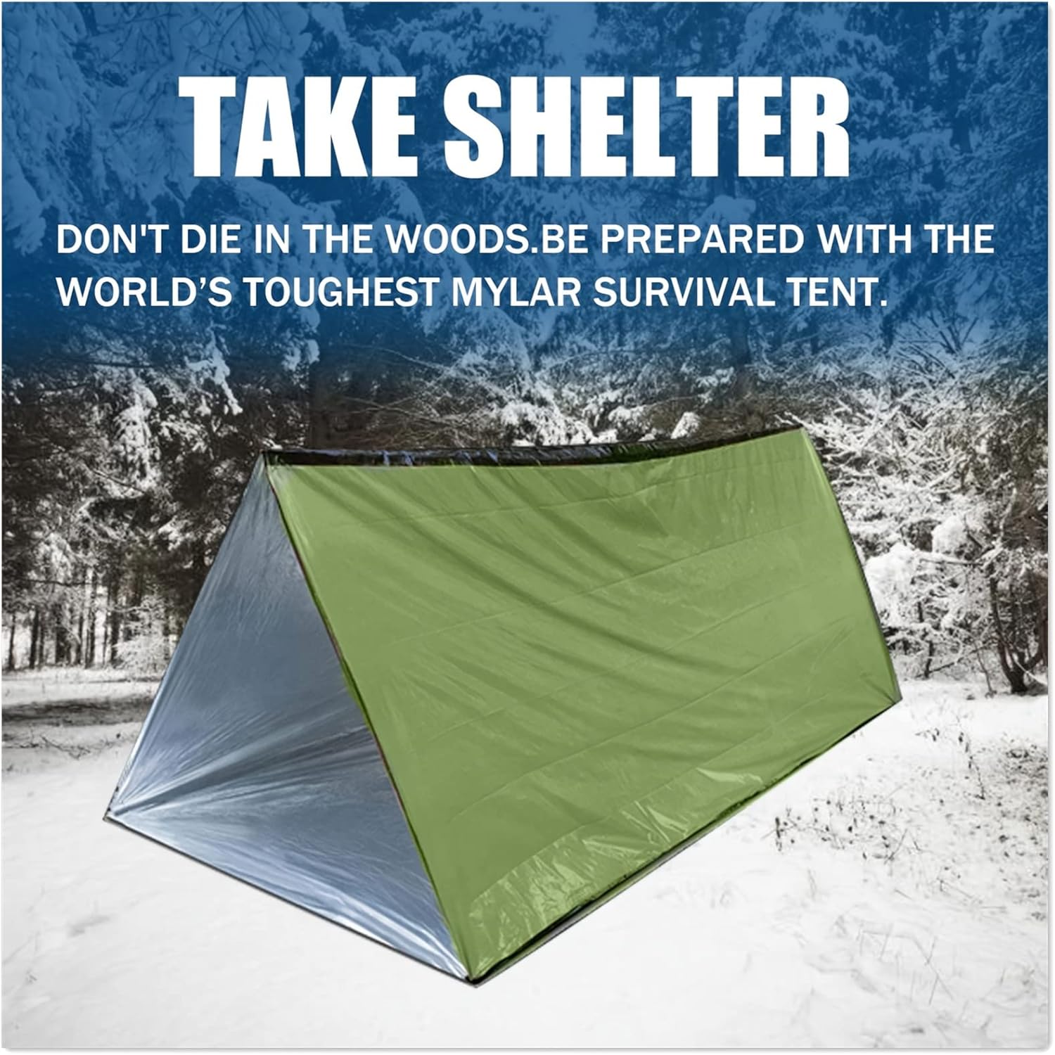 Emergency Two Person Ultralight Survival Shelter Tube Tent with Space Blanket