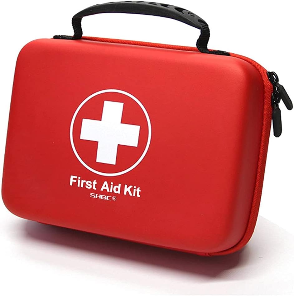 Compact First Aid Kit 228 Piece Waterproof EVA Case for Home Car Camping and Emergency Care
