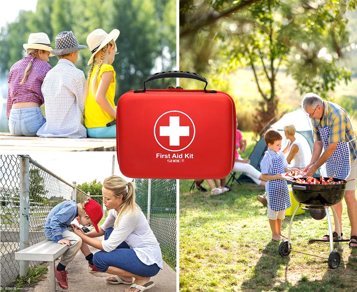 Compact First Aid Kit 228 Piece Waterproof EVA Case for Home Car Camping and Emergency Care