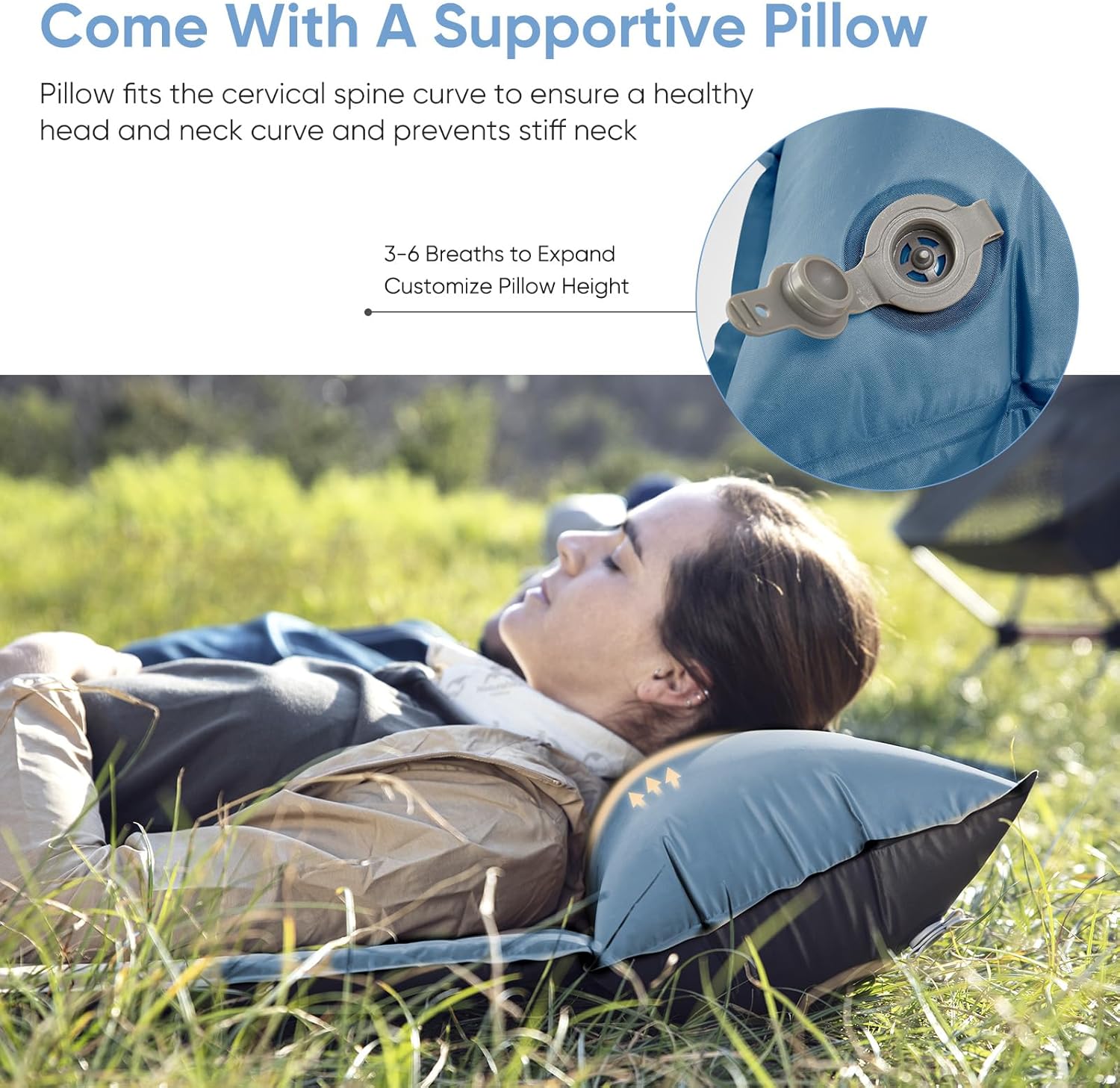 Naturehike Self Inflating Sleeping Pad Ultralight Memory Foam Camping Pad with Pillow and Storage Bag