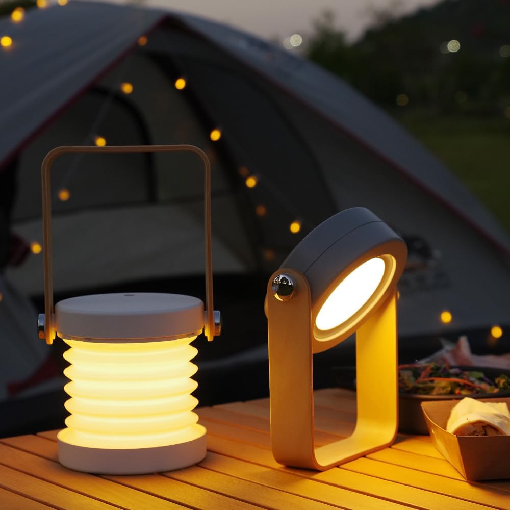 Collapsible LED Rechargeable Camping Lantern Portable Touch Light and Emergency Flashlight