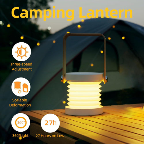 Collapsible LED Rechargeable Camping Lantern Portable Touch Light and Emergency Flashlight