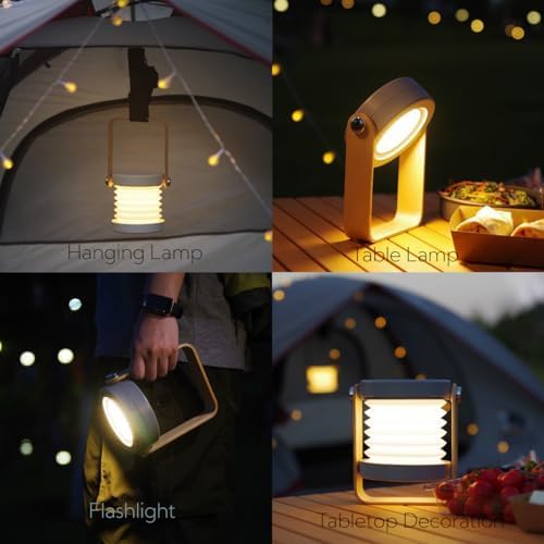 Collapsible LED Rechargeable Camping Lantern Portable Touch Light and Emergency Flashlight