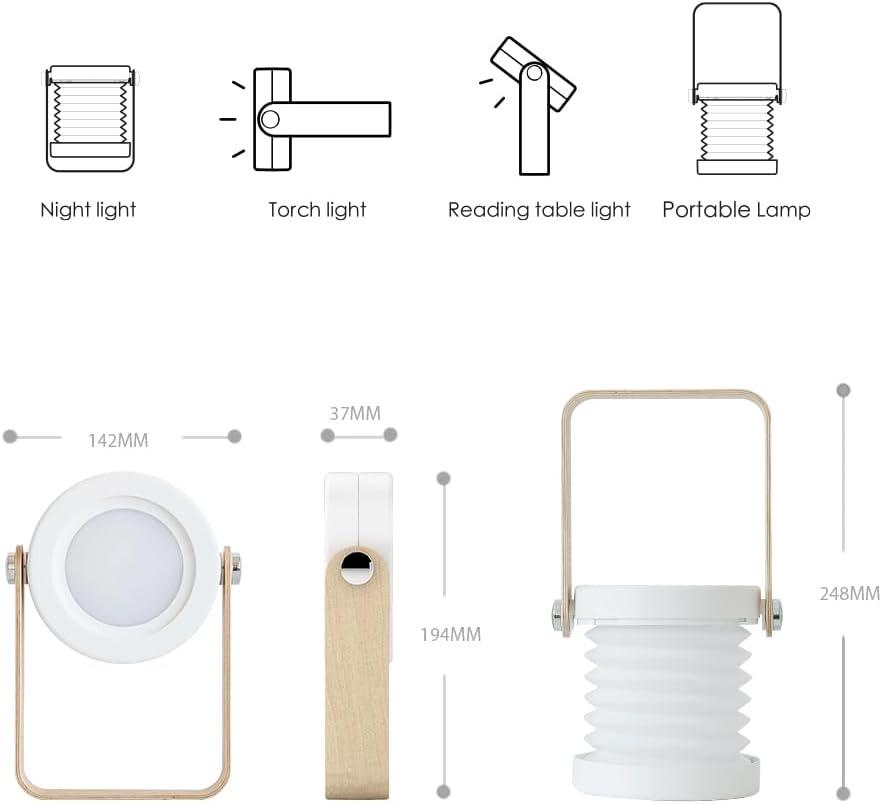 Collapsible LED Rechargeable Camping Lantern Portable Touch Light and Emergency Flashlight