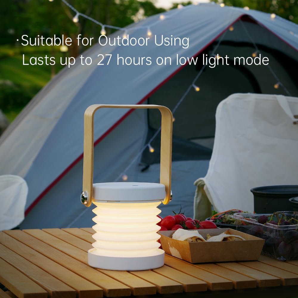 Collapsible LED Rechargeable Camping Lantern Portable Touch Light and Emergency Flashlight
