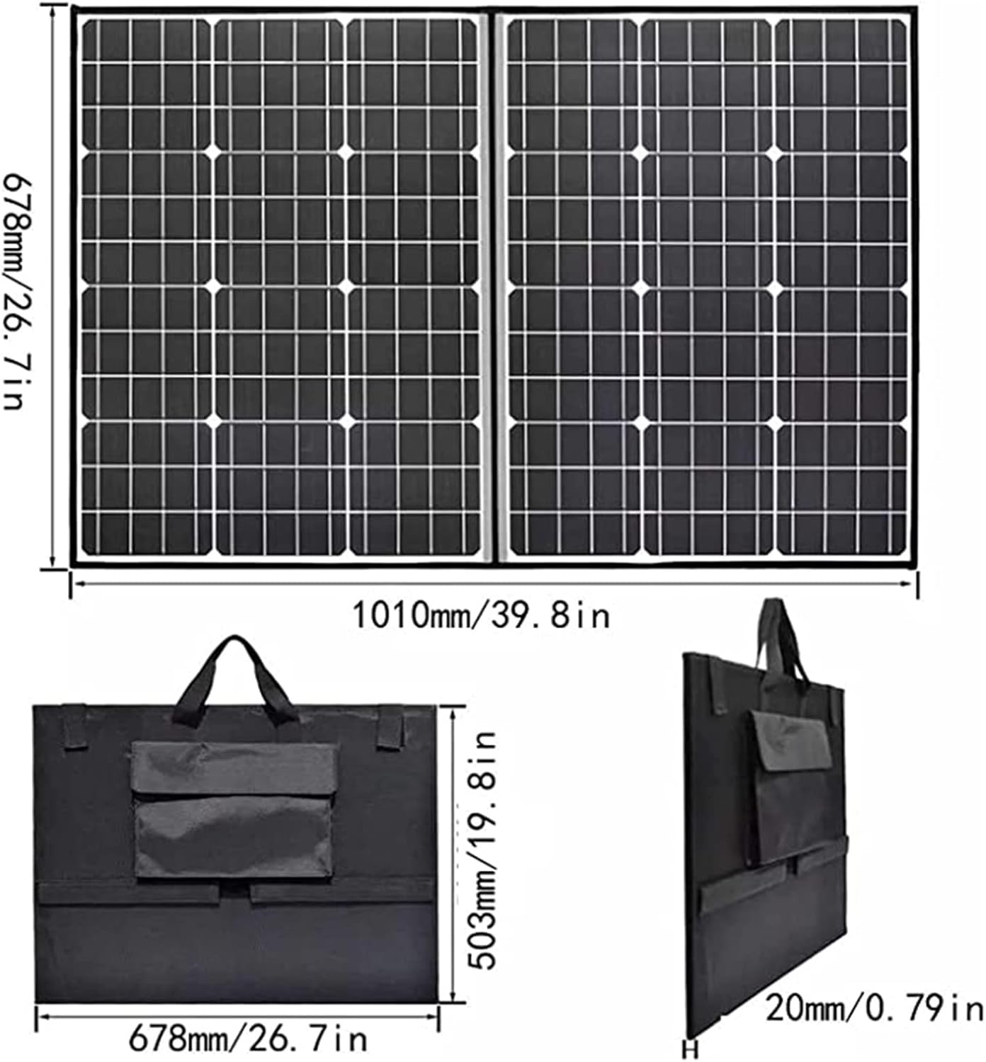 Portable Foldable Solar Panel Kit 200W Flexible Monocrystalline Panel for Camping Travel and RV Use