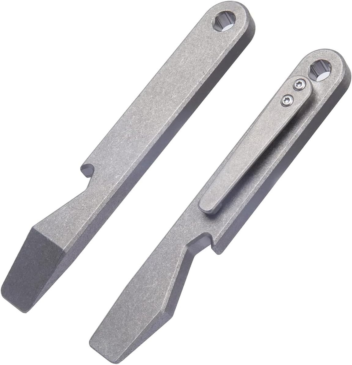 Titanium EDC Pry Bar Mini Crowbar with Opener and Pocket Clip