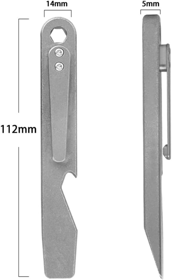 Titanium EDC Pry Bar Mini Crowbar with Opener and Pocket Clip