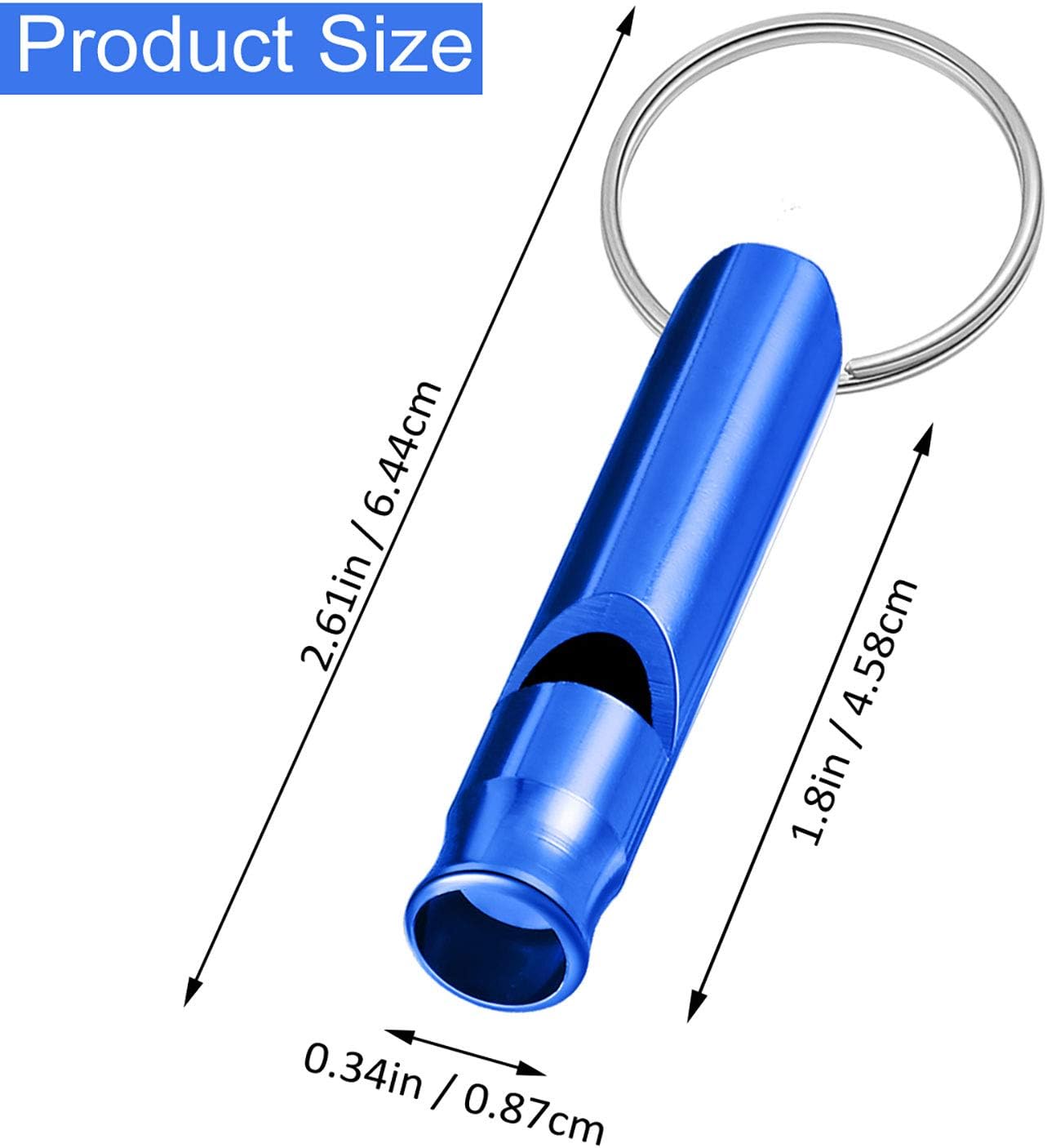 Sumind 49 Piece Emergency Whistle Set Aluminum Survival Whistles with Keychain 7 Colors